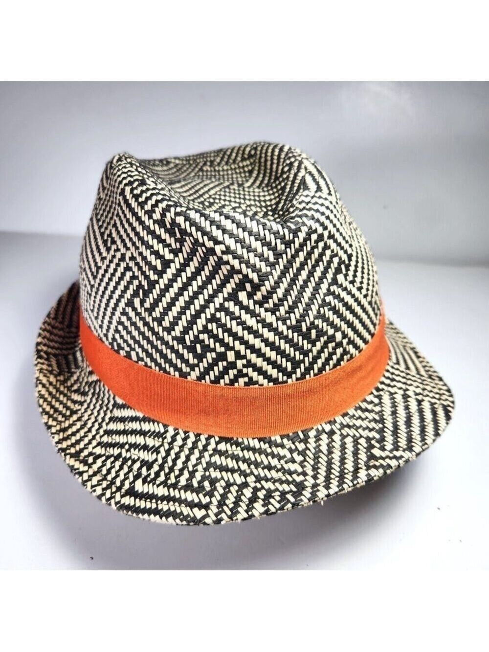 Jay Manuel Attitude Sears Fedora Hat Mens One Size Brown White Trilby Orange Ban